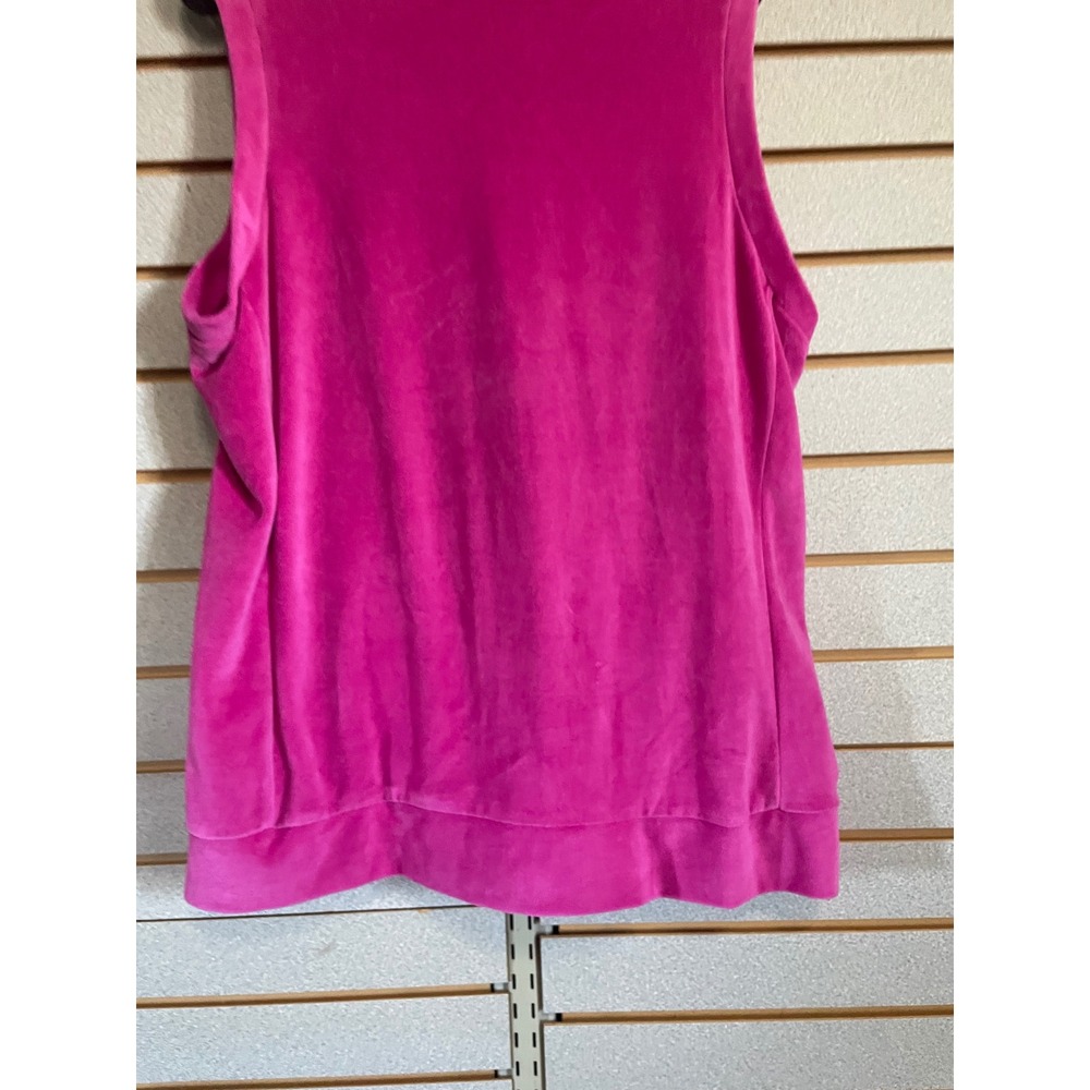 Quacker Factory Vest‎ Womens L Pink Sleeveless Rhinestone Quilted Full Zip - Picture 2 of 4